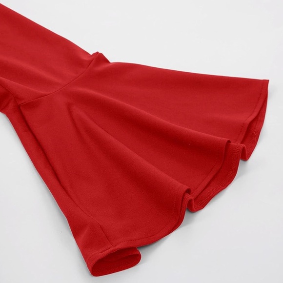 Plus Size Long Sleeve Bodycon for Women Bell Sleeve Cocktail Dress Size 22 Wide - Picture 4 of 9